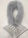 This thick, high-end rabbit fur and knitted pattern versatile scarf is warm, soft, comfortable, beautiful and elegant Item Picture